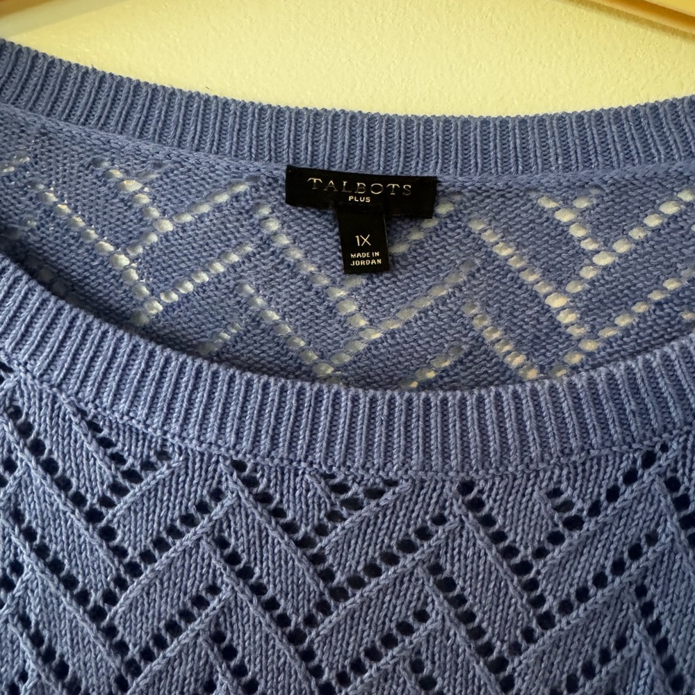 Talbots Periwinkle Crew Neck Sweater - Picture 4 of 7